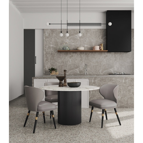 Manhattan Comfort Modern Strine Dining Chair Upholstered in Velvet and Leatherette-Set of 2 2-DC045-DT - main